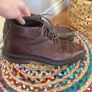 Cole Haan brown grained  leather boots